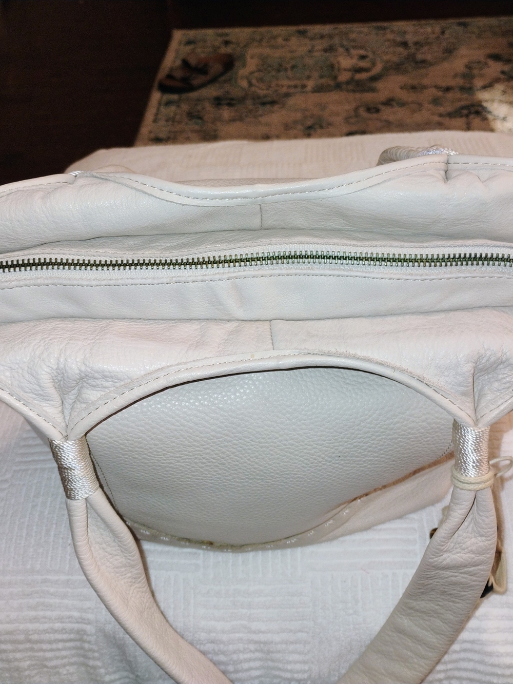 Vintage The Sak Taupe Pebbled Leather Shoulder Hobo Tote - Picture 9 of 15